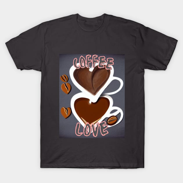 Coffee Love Pink T-Shirt by StrikerTees